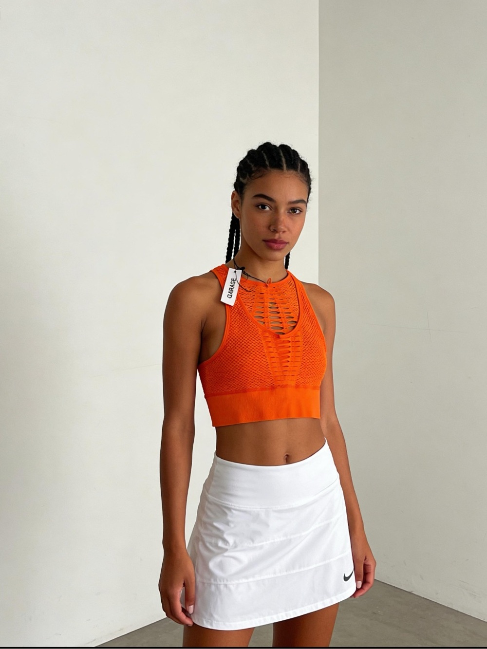 Garage Bright Orange Mesh Tank